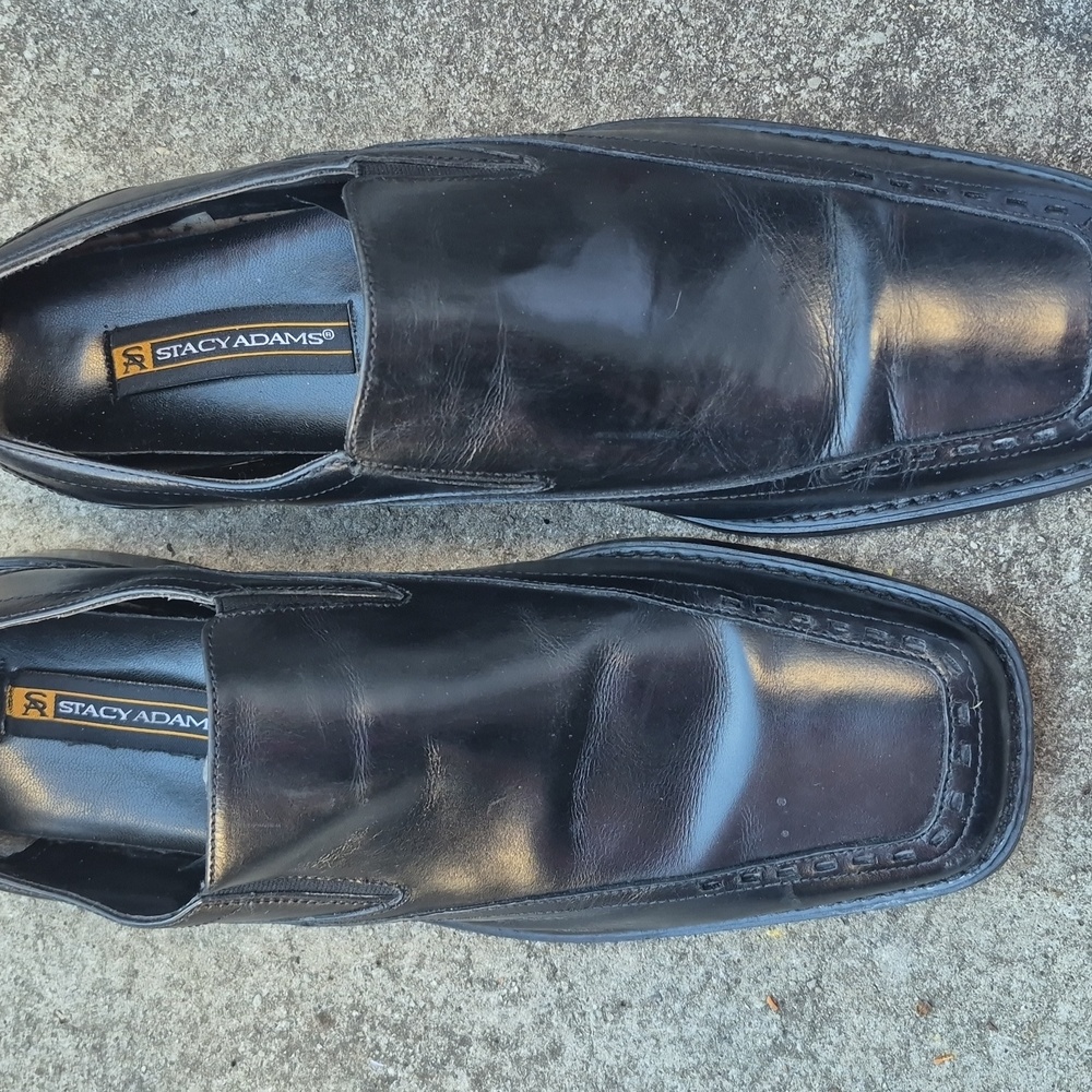 Stacy Adams Black Leather Loafers for Men